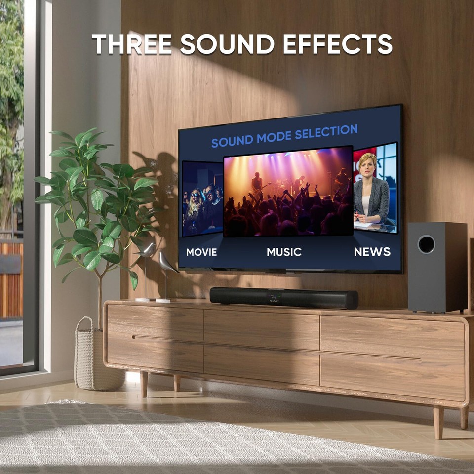 Sound Bar for Smart TV with 5.25 Inch Subwoofer, 100W 24 Inch eBay