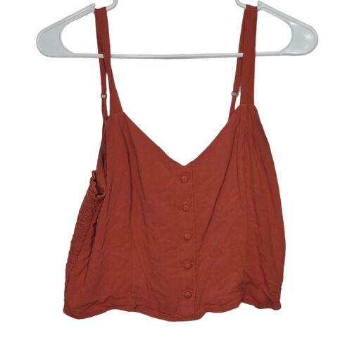 Abercrombie & Fitch Women's Tank Top Speghetti Strap Sz Large Orange ish Red