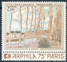 TIMBRE FRANCE 1974 N°1812 ** (TABLEAU ART / ARPHILA 75 SISLEY)