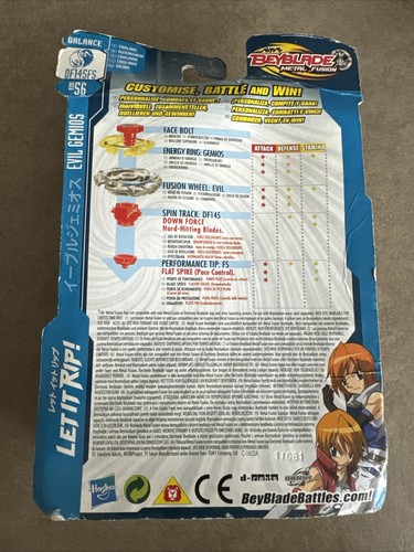 Toupie Evil Gemios BB-56 Beyblade Metal Fusion Hasbro Neuve avec lanceur - Imagen 2 de 4