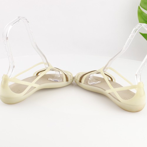Crocs Isabella Damen-Sandale Größe 9 beige hellbraun Riemchen Gummi flach Schuh - Bild 7 von 16