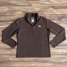 North Face Girls Sweatshirt XL Brown 1/4 Zip Fleece Pullover Long Sleeve