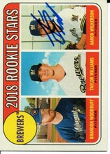 Aaron Wilkerson Milwaukee Brewers 2018 Topps Heritage Rookie Signed Card