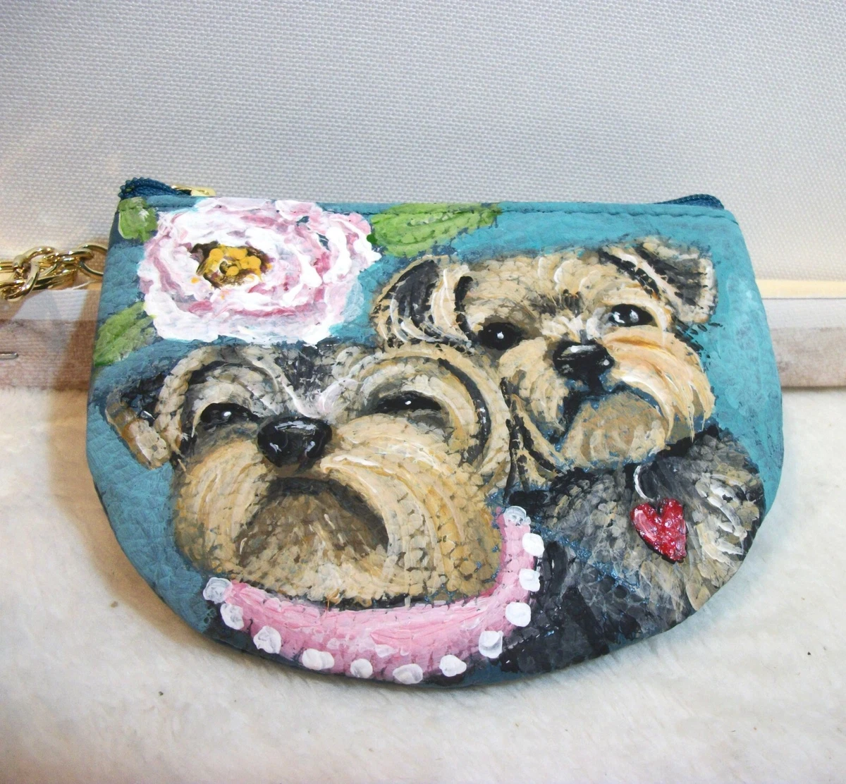 Leather coin purse with best sale keyring