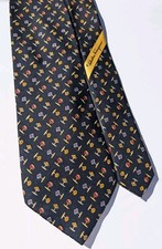 CRAVATTA SALVATORE FERRAGAMO CRAVATTA - Motivo Gemelli 100% Seta Made In Italy