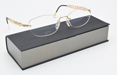 LINDBERG Brille 2056 No. 025/1AE Spirit Titanium Randlos Oval Glanz Gold Leicht