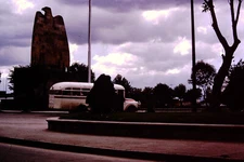 AUG 1963 Eagal Statue Guadalajara Mexico Kodachrome Slide Ref B78