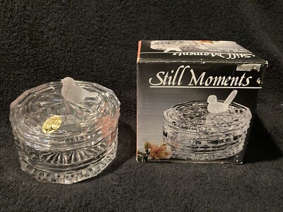 Action Industries Lead Crystal Jewelry Box 2 1/4'' Tall x 4'' W Germany NEW w/Box
