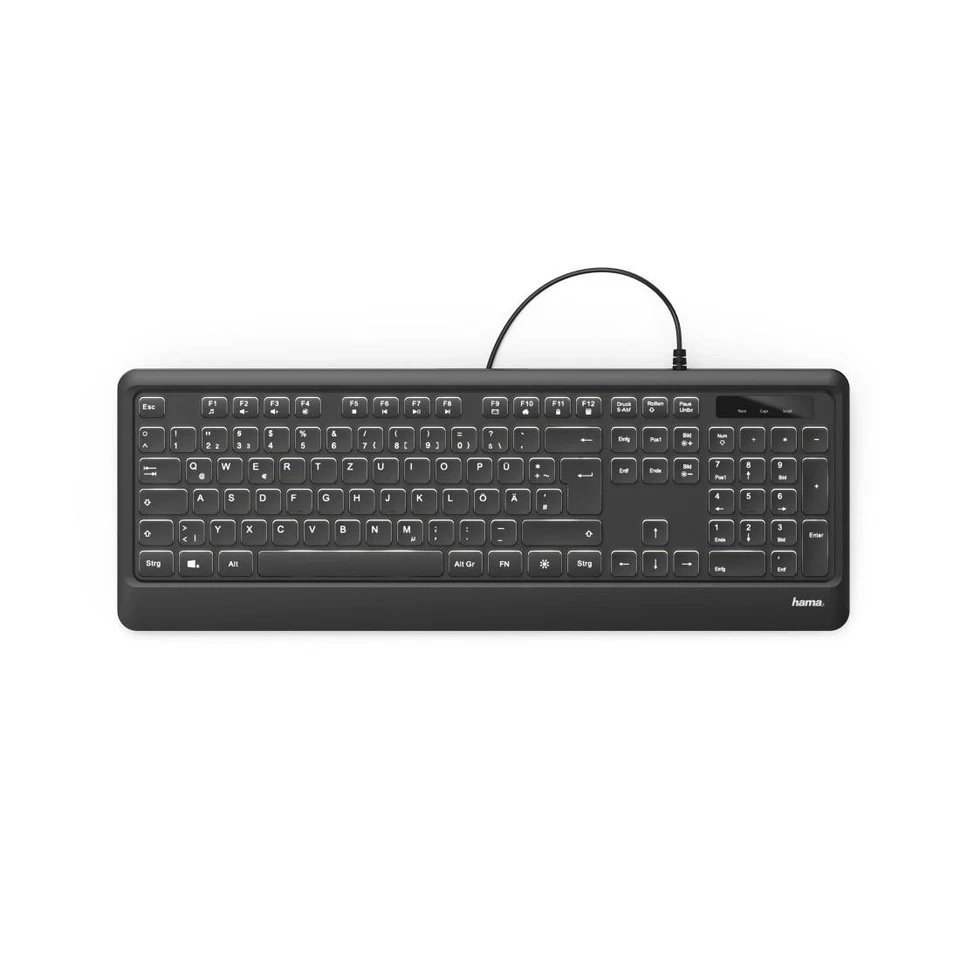 Hama USB Beleuchtete PC-Tastatur KC-550 schwarz 182671 - Bild 2 von 2