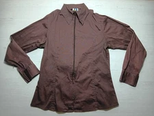 Royal Highness Equestrian  Western Zip Fitted Horse Show Shirt XL * Defects *