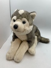 RARE Animal Alley Large Husky Puppy Dog Gray White Toys R Us 25" Wolf Floppy