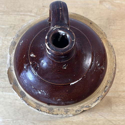 VINTAGE GLAZED STONEWARE WHISKEY JUG, 2 GALLON, 2 TONE - Picture 2 of 10