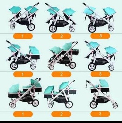 BabyFiveStar Geschwisterkombiwagen Zwillingswagen Mit Babyschalen
