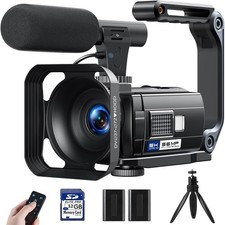5K 56MP Vlogging Camcorder Video Camera,WiFi IR Night Vision 3 270 Rotatable Tou