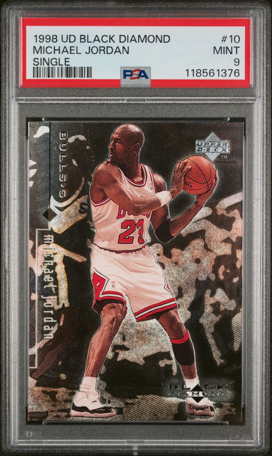 1998 UD BLACK DIAMOND SINGLE #10 MICHAEL JORDAN PSA 9