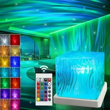 16 Farben Nordlicht Aurora Projektor Lampe RGB LED Ozean Welle Würfel Nachtlicht