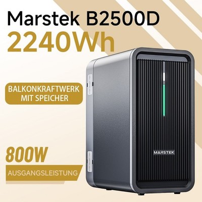MARSTEK B2500-D 2240Wh Speicher Balkonkraftwerk Neue Version 1600W Eingang