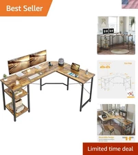 Spacious 59.1 Inch L-Shaped Desk - Modern Design for Home Office & Gaming