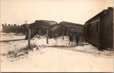 7 Real Photo Postcards C.B. & Q. Train Wreck ...