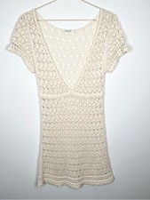 Y2K Old Navy Open Knit Crochet Cover Up Festival Mini Dress Medium