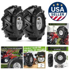2-pack 11x4.00-4 Tiller Tire & Wheel - Heavy-duty Replacement For Craftsman