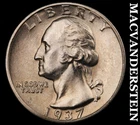 1937-D Silver Washington Quarter - Choice Gem Brilliant Unc+++  Lustrous  #K191