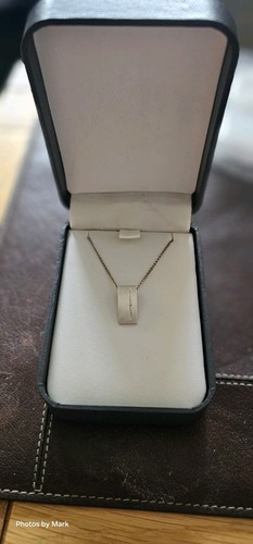 Next 925 sterling silver necklace Cubic Zirconia Crystal Pendant 16''