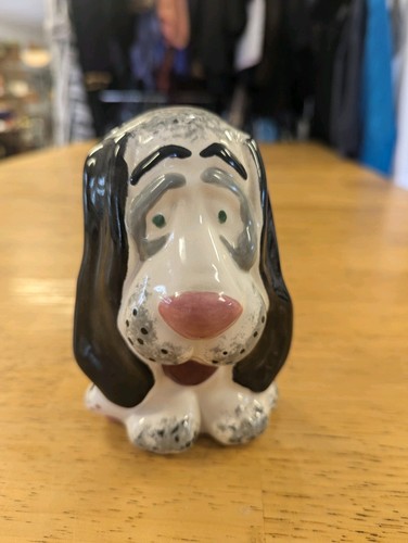 Handcrafted Derpy Ceramic Bassett Hound Dog Canine Figurine Hobbyist vintage 5in - Picture 10 of 12