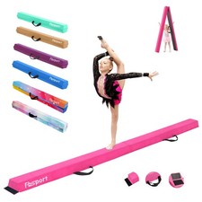 FBSPORT 8ft Balance Beam Folding Gymnastics Beam Foam Balance Floor Beam Equi...