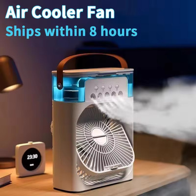 3-in-1 Mini Air Cooler Fan with Humidifier and LED Night Light - Portable for Of