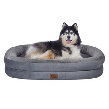 Orthopedic Waterproof XXL Memory Foam Dog Bed with Bolsters  Washable Cover