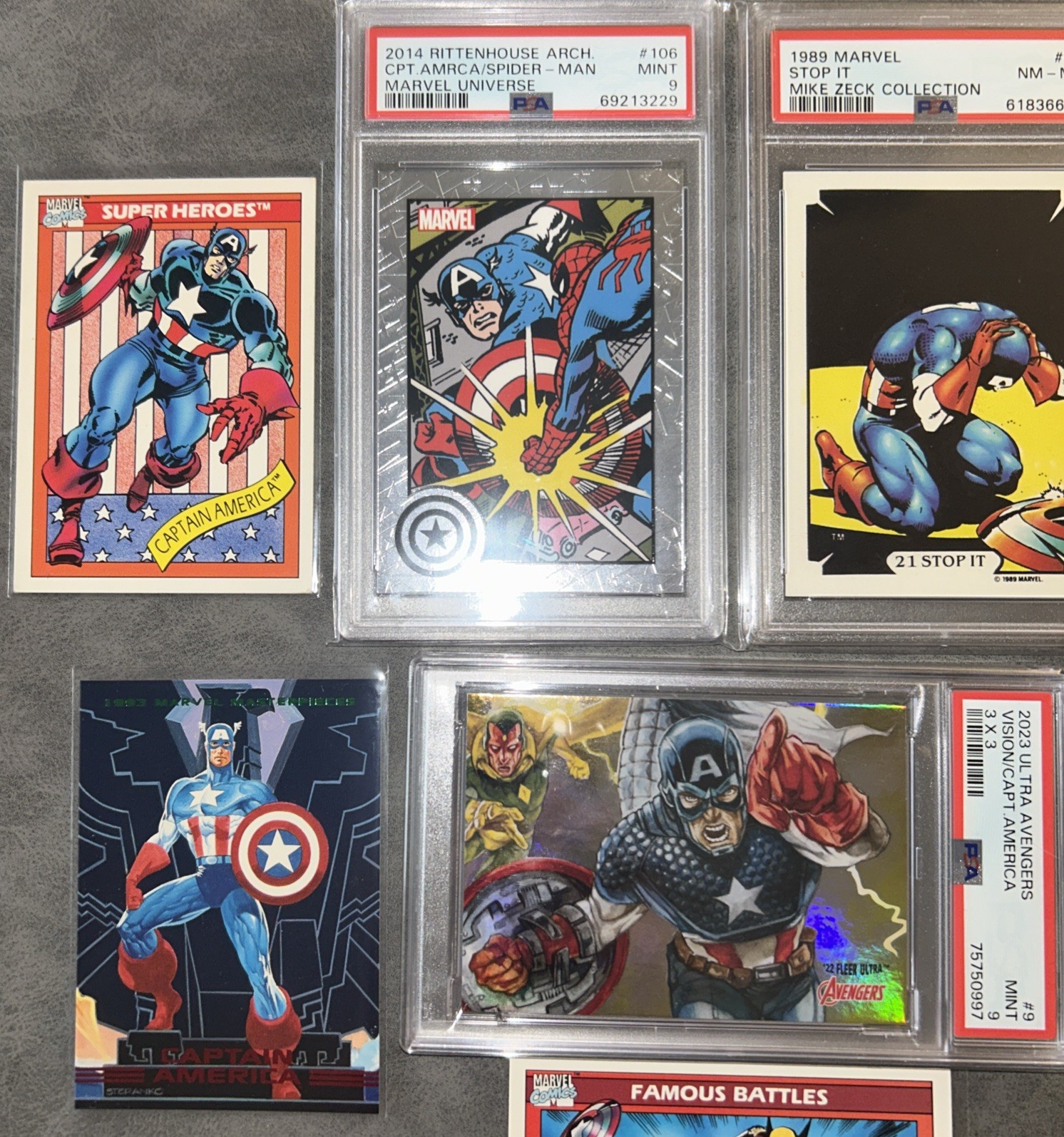 Marvel Captain America PSA 8-9 Mint card Marvel bonus Marvel trading cards view 2