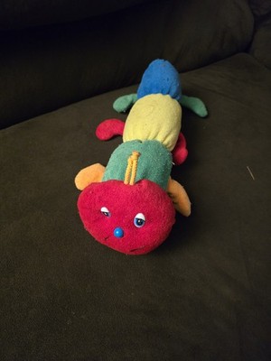 Eden Primary Color Caterpillar Terry Cloth Stuffed Animal Plush Squeaker Vintage