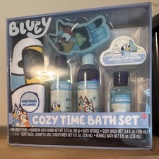 Bluey Cozy Time Bath Accessories Set Spa Head Towel Rainbow Bath Bomb Body Wash