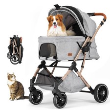 Small Medium Dogs Stroller 4-Wheel Pet Strollers for Medium Dogs Up to 50lbs,...