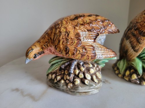 Majolica Pair of Partridges Made in Italy - Picture 3 of 12