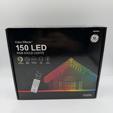 GE Color Effects 150-Count 12 ft Color Changing LED Christmas Icicle Lights