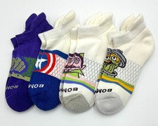 BOMBAS 4 Pairs Men's Honeycomb Solid Ankle Socks Size Med 4 Colors Mix Everyday