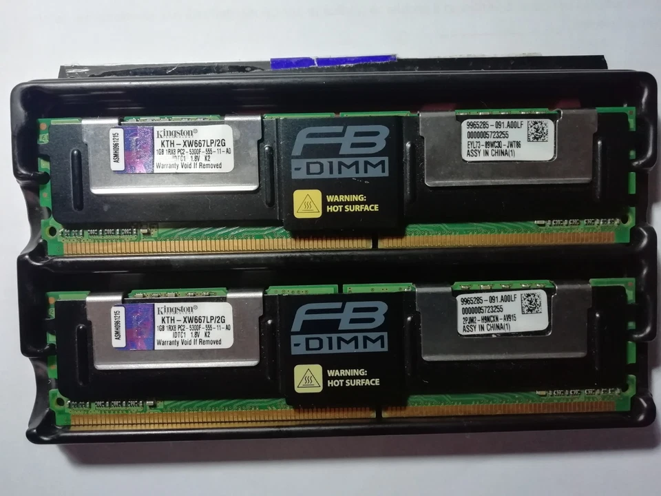Memoria Ram KINGSTON KTH-XW667/2G DUAL RAM SERVER 1GB 2Rx1= 2gb PC2-5300F DDR2 - Immagine 2 di 4