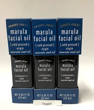 3 Pack Trader Joe's Marula Seed Facial Oil Cold Pressed 0.85 fl oz each X 3