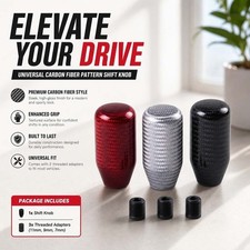 Universal Carbon Fiber Pattern Shift Knob For Manual Automatic Car Shifter Short Universal Carbon Fiber Pattern Shift Knob For Manual Automatic Car Shifter Short