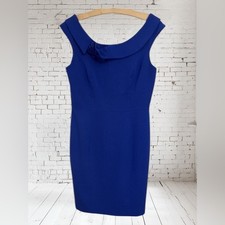 Calvin Klein Cobalt Blue Dress Sleeveless Sheath Fitted Career Cocktail 8