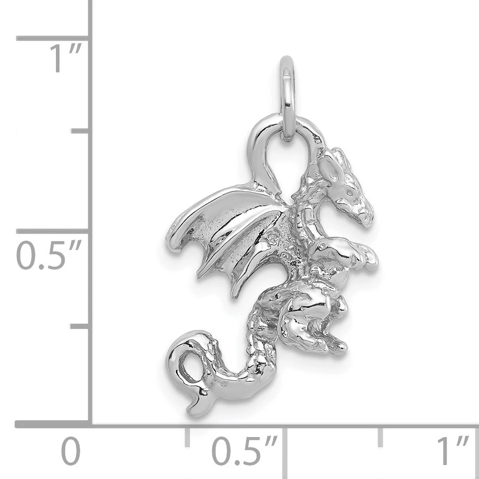 14k Gold Solid Polished 3-D Dragon Charm C2378 - Image 4 of 4