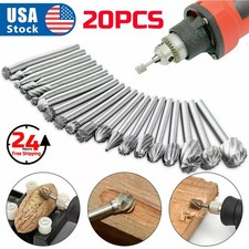 20x Diamond Burr Bits Drill Set Rotary Multi Tool Accessories Kits For Dremel US