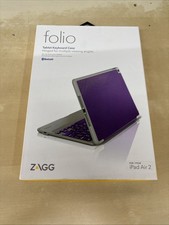 lot of 2 ZAGG iPad Air 2 Bluetooth Folio Case Ultra-Slim Keyboard Case Orchid