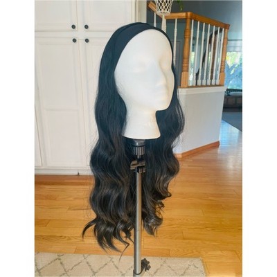 Long Black Synthetic Wavy Headband Wig- NEW