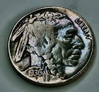 1936-P Buffalo Nickel Full Date F/VF Circulated - Nice Toning - Partial Horn