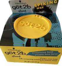 Got2b Glued Spiking Hair Wax 2oz Schwarzkopf Spiked Styling Product NIB 2017