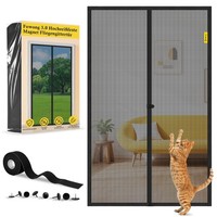Fliegengitter BalkontüR Magnet Insektenschutzvorhang 110X210Cm Schwarz