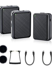 Alovon Microfono Wireless Lavalier, Doppio Mini Microfono da Bavero